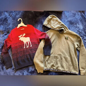 Abercrombie kids bundle boys sweater 7/8 and hoodie 9/10 EUC